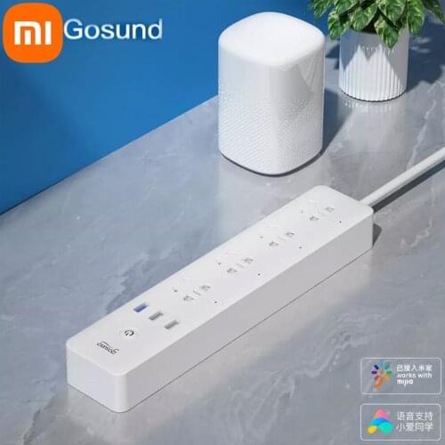 Xiaomi Gosund Smart Power Strip CP5 WIFI Version Voice Control Mijia APP Remote Control Timing Switch With 4 Outlets & 3 USB