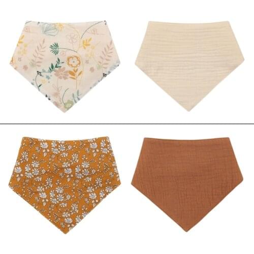 W3JF 1 Pc Baby Bibs Boys Accessories Newborn Girls Burp Bandana Cotton Soft Toddler Triangle Scarf Infant Bibs