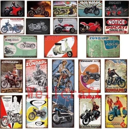 [ WellCraft ] ZUNDAPP DUCATI Tin Signs Posters Vintage Motor Metal Painting Custom Club Decor LT-2035