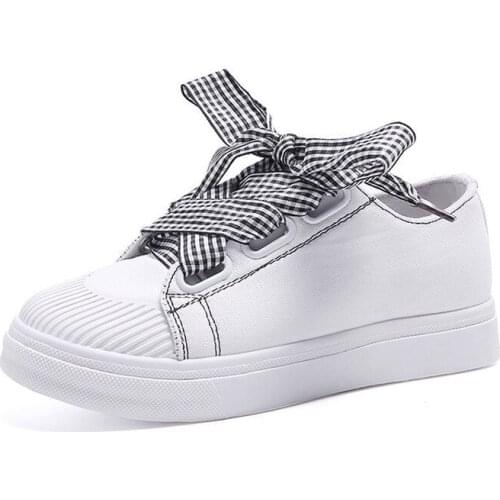 Ladies Bow Shoes Platform Shoes Sneakers Women Spring Shoes For Women Flats Lace Up Breathable Sport Casual 2020