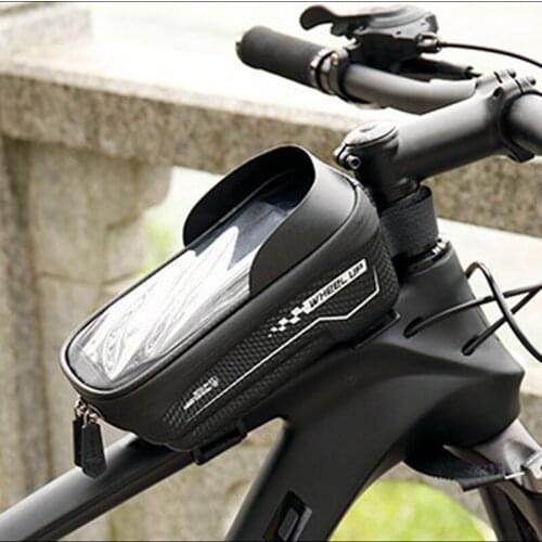 Hard shell bicycle phone bag waterproof bicycle front beam bag bike frame telephone bag