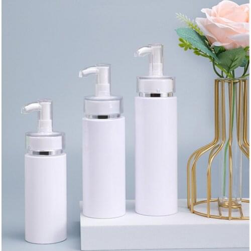 10PCS Empty Lotion Bottles Round White Refillable Lotion Cosmetic Storage Container 120ML/150ML/180ML