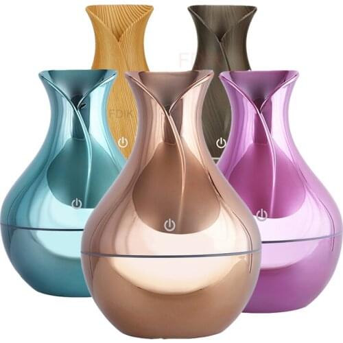 130ML USB Aroma Diffuser Mini Wood Grain Air Humidifier Ultrasonic Atomizer Aromatherapy Essential Oil Diffuser 7 Color Led Ligh