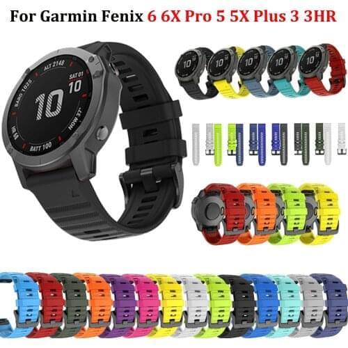 26 20 22mm Watchband For Garmin Fenix 6 6S 6X 5X 5 5S 3HR Forerunner 935 945 Silicone BandQuick Release Easy fit Wrist Strap