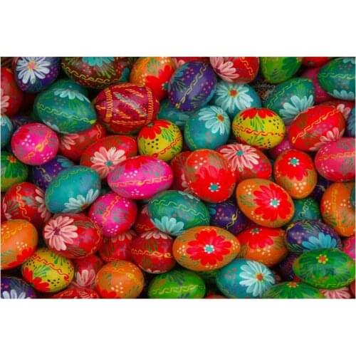 3x5ft Hot Sale Photo Studio Background Happy Easter Colorful Eggs Daisies Painted Children Newborn Photo Background Backdrops