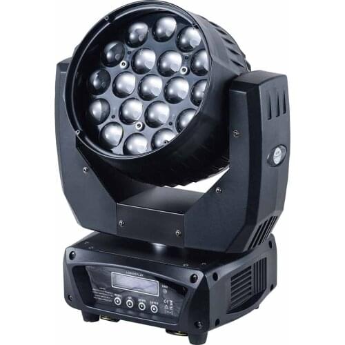 4pcs/lot Cheap stage light 19*12W 4 in 1 rgbw led zoom wash moving head dj lighting with flight case dmx512 control stage bar