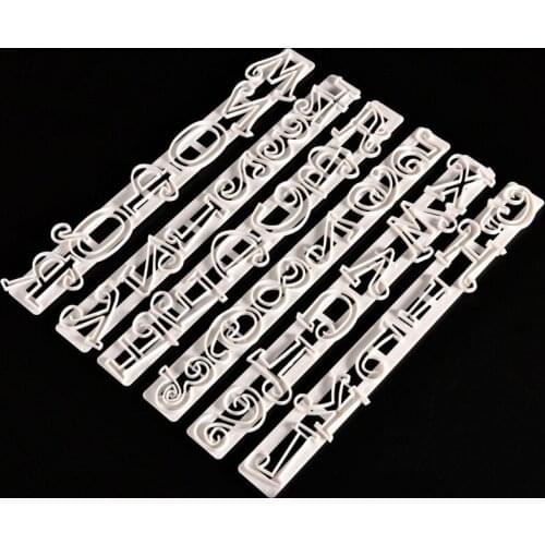 6pcs/set Note Letters Alphabets Fondant Molds Cutters Embosser Sugar craft Moulds Cake Dessert Decoration DIY Bakeware Tools