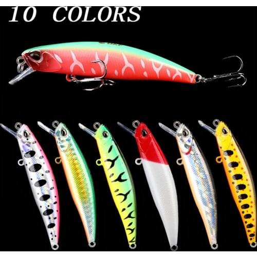 7.5cm/11g Sinking Minnow Lure Hard Bait Bionic Fishing Lure With Blood Groove Hook 3D Eyes For Seabass Pike Pesca Leurre