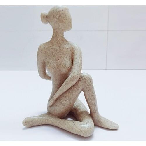 Abstract Art Yoga Poses Statues Nature Sandstone Sculptures Porcelain Yoga Lady Figure Statue Home Yoga Studio Decor Ornament