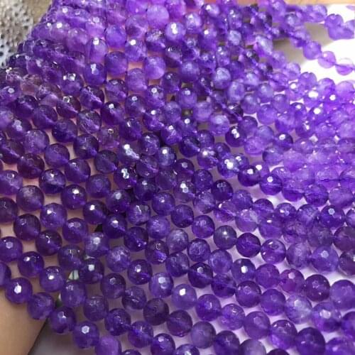 Amethyst 8mm 10mm natural Gemstone Beads Round faceted for Jewelry Making Necklace Earring bracelet 15inch ICNWAY