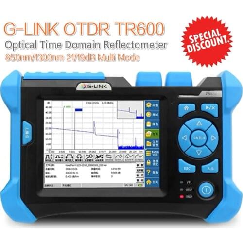 G-LINK TR600 OTDR Mulltimode Optical Time Domain Reflectometer 850|1300nm 21|19dB SC,FC,LC/UPC Aviliable APC customized)