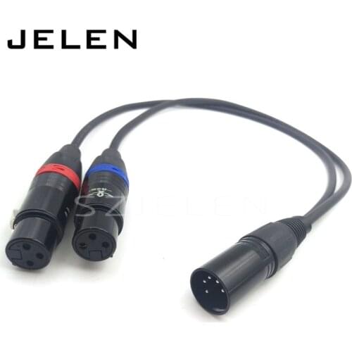 Cable-XLR 5-pin Male to XLR 3-pin female Arri Camera Dual Channel Audio Signal Cable, Cable length 0.5 m