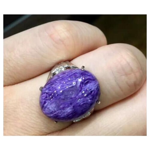Natural Purple Dragon Crystal Inlaid Ring Women 925 Sterling Silver Live Ring Long Dragon Extra Large Ring 15*20mm
