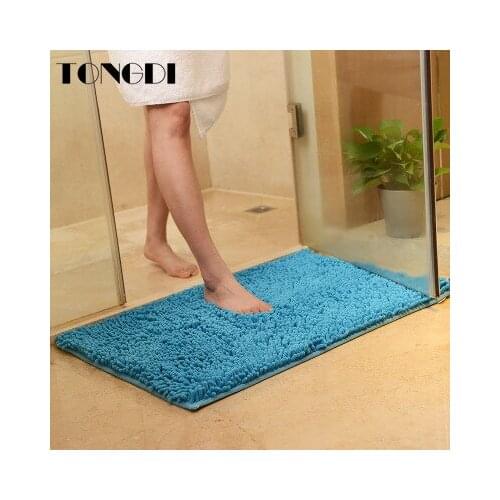 TONGDI Bathroom Carpet Mats Soft Shower Microfiber Chenille Anti-skip Sop Rug Decoration For Home Bathroom Living Kitchen Room