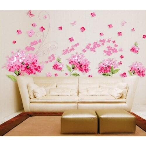 Beautiful High Quality Flower Para Para Sakura DIY Removable Art Vinyl Wall Stickers Decor Art Mural Decal For Girls Room
