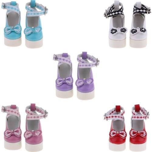 Fashion Bowknot High Heel Shoes for 1/3 BJD Dollfie Doll Sandals Girl Gifts