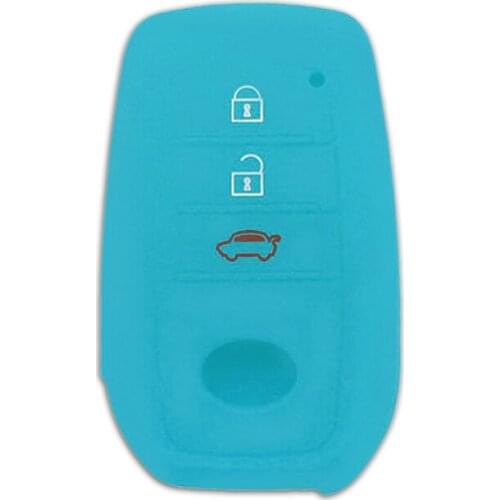 Muchkey Silicone Cover Holder Key Protection Smart Key Cover Of 3 Button Fits For Toyota Highlander