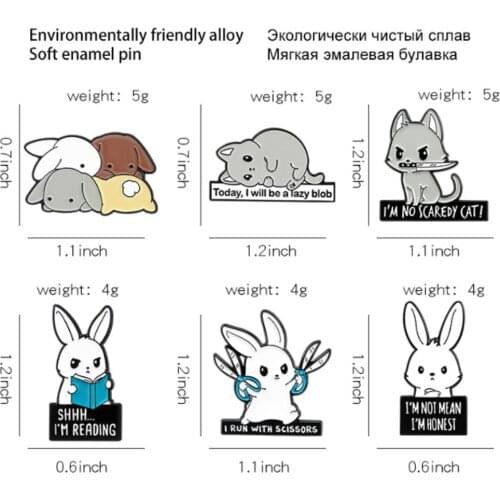 New 20Pcs Lovely Animal Series Rabbit Hamster Alloy Brooch Lapel Pin Action Figure Toy