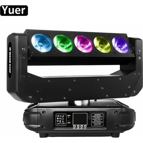 New 5x20W RGBW 4IN1 LED Beam Stage Moving Head Light CMY Color Mixing DMX512 DJ Disco Light Wedding Club Party Music Lights