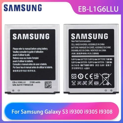 Original Samsung Galaxy S3 I9300 I9305 I9308 L710 I535 I9300i T999 Phone Battery EB-L1G6LLU 2100mAh 4Pins With NFC