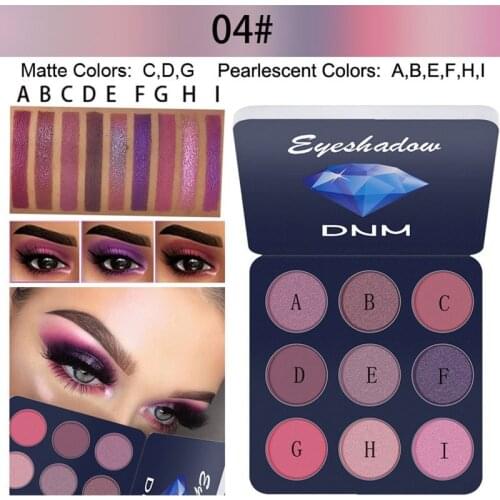 Pallete makeup New 9 Colors Eyeshadow Palette Eye Shadow Glitter Smoke Eyeshadow for Women beauty