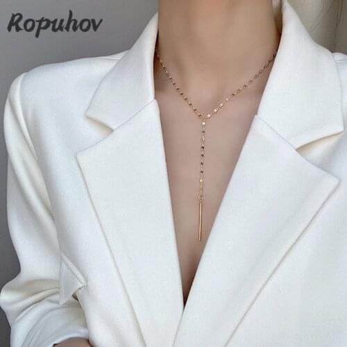 Ropuhov 2021 New Jewelry for Women Wholesale Custom Necklace Stainless Steel Initial Charms Women Chain Necklace Gift