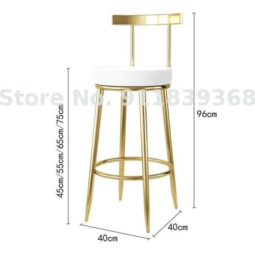 North Europe Bar Chair Light Luxury Milk Tea Shop Net Red Wine Bar Coffee Shop Modern Simple Back Home High Stool