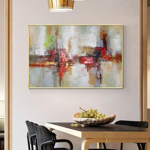 Modern Abstract Oil Painting on Canvas Posters and Prints Wall Art Painting Colorful Abstract Art Picture for Living Room Home D