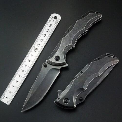 Tactical Speical folding knife Stonewash Steel Handle/Blade Survival Camping Hunting folding knife Outdoor fruit knifes top tool