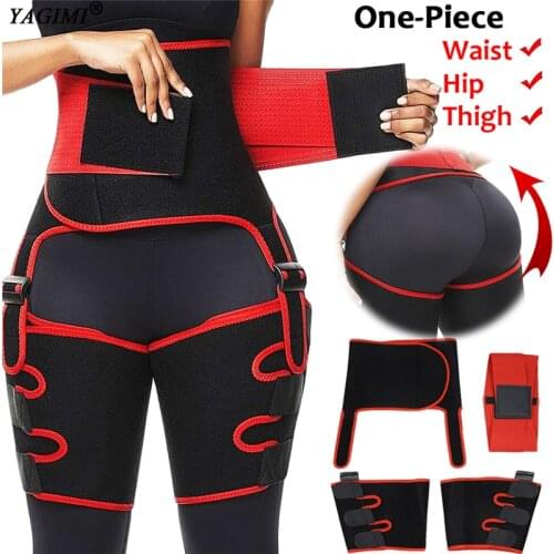 YAGIMI 3 In 1 Women High Waist Traine Thigh Trimmer Neoprene Sweat Shapewear Slimming Leg Body Shaper Adjustable Slimming Belt