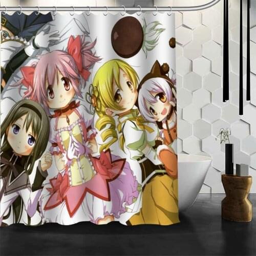 Custom Kaname Madoka Girl Shower Curtain 12 Hooks For The Bathroom High Quality Polyester Fabric Bath Curtain 3D Printing