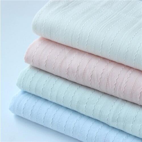 50cm*150cm White Stripes Jacquard Cotton Material Dress Shirts Fabric Cotton Polka Dots dress fabric