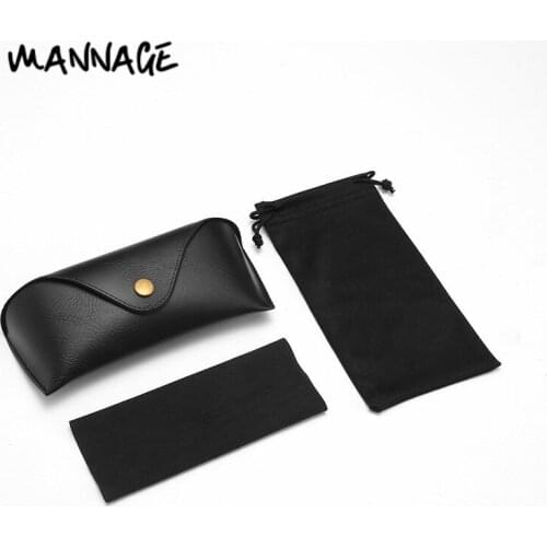 1set Vintage Eyeglasses Case PU Leather Luxury Spectacle Glasses Bag Men Women Eyewear Holder Sunglasses Cover