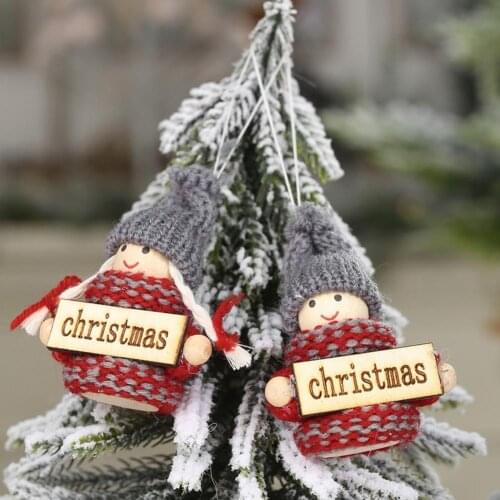 1 Pair Cute Santa Moustache Claus Pendants Lightweight Portable Knitted Plush Doll Christmas Toy Pendants Ornaments