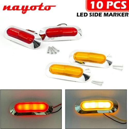 10Pcs 4 LED 12V 24V Rear Side Marker Lights Warning Clearance External Lamp Indicator Car Truck Trailer Lorry 10V-30V Waterproof