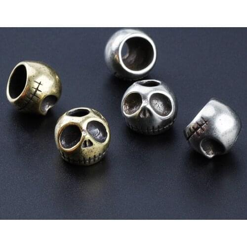 10PCS/LOT Pumpkin Skull Brass Knife Beads Umbrella Rope Cord Outdoor Knife Pendant EDC Skull Paracord Accessory Wholesale