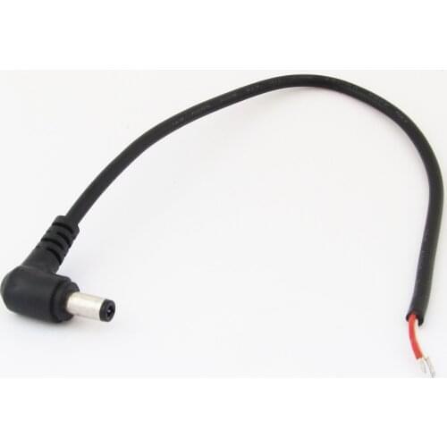 10pcs 30cm/1ft 5.5x2.5mm 2.5mm CCTV DC Power Plug Right Angle 90D Single Cord Cable