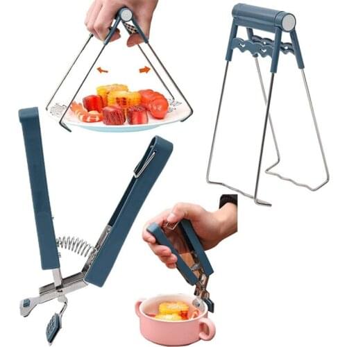 2Pcs/Set Bowl Pot Clip Kitchen Anti Scald Plate Gripper Clamp Holder Stainless Steel Anti-Hot Clip Kitchen Oven Accessories Tool