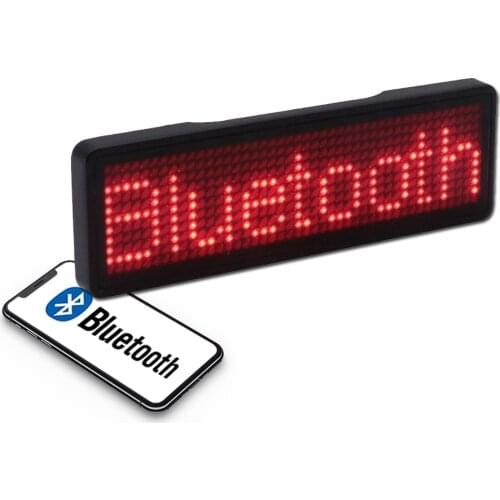 2021 New Bluetooth Advertising LED Name Badge Flashing Programmable Rechargeable Mini LED Display Sign Tag For Restaurant