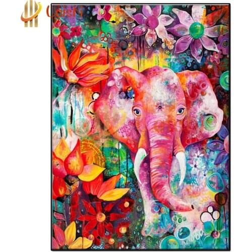 5d Diy diamond painting Abstract doodle elephant full square drill diamond embroidery rhinestone painting diamond mosaic gift