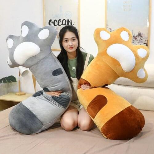 85/110cm Cute Cats Paw Doll Cartoon Stuffed Animals Baby Plush Toys Christmas Gifts Long Pillow For Bed Sleep Girl