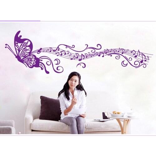 Candiway 60*90CM Music Butterfly DIY 3D Removable PVC Wall Sticker Art Home Decoration Adhesive Sticker Bar Ballroom decoration