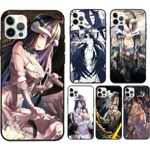 Albedo Overlord anime Cover Case For iPhone XR X XS MAX 12 Mini 11 Pro Max 5S 6S 7 8 Plus SE 2020 Coque