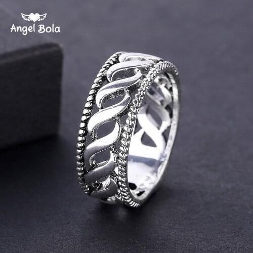 Ancient Silver Color Midi Rotating Decorative Pattern Lucky Gift Women Jewelry Charms Vintage Punk Rock Buddha Rings for Women