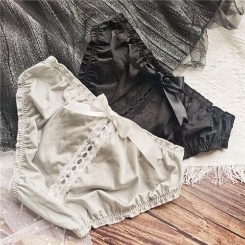 European Style Cotton Underwear Sexy Bow Briefs Low Waist Seamless Panties Lovely Hollow Out Underwear Female Comfort Lingerie