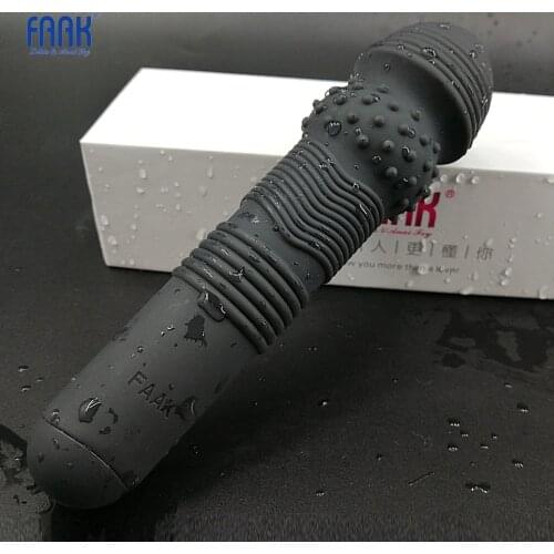 FAAK Silicone Magic AV Wand Body Massager Sex Toy Female Masturbator 7 speed Powerful clit Vibrators for Women Man Sex Products