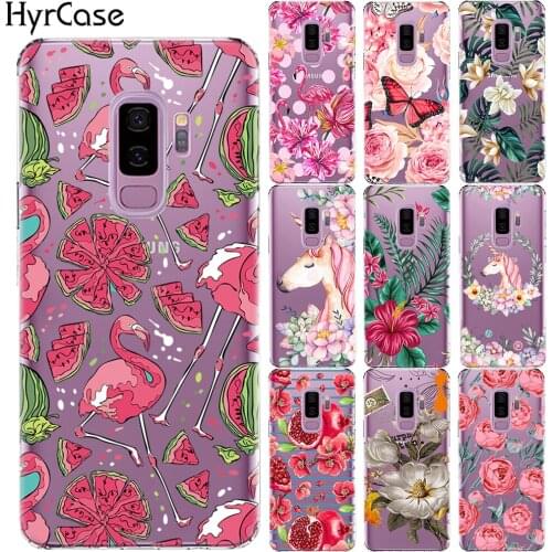 Flamingo Unicorn Floral Soft TPU Case Cover For Coque Samsung Galaxy S5 Mini S6 S7 Edge S8 S9 Plus Fruit Leaves Flowers Funda