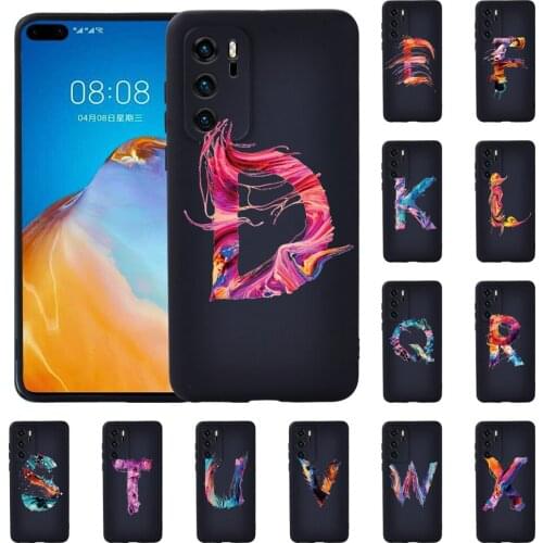 Paint Initial Name Pattern Luxury Soft Silicone Phone Case for Huawei P20/P20 Pro/P30 Pro/P30 Plus/P30 LITE/P40/P40 Pro Cover