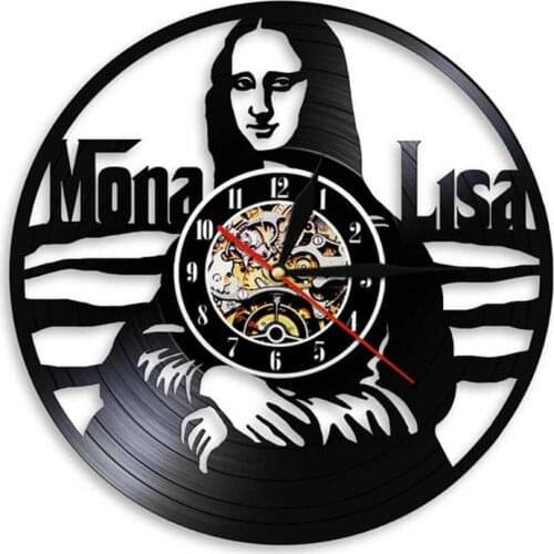 Mona Lisa Home Decor Wall Art Wall Clock Leonardo da Vinci Famous Painting Vinyl Record Wall Clock Artist Decor Art Lovers Gift
