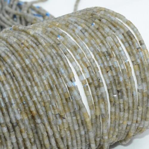 Natural Simple Quality Labradorite Small Tube Beads 2mm
